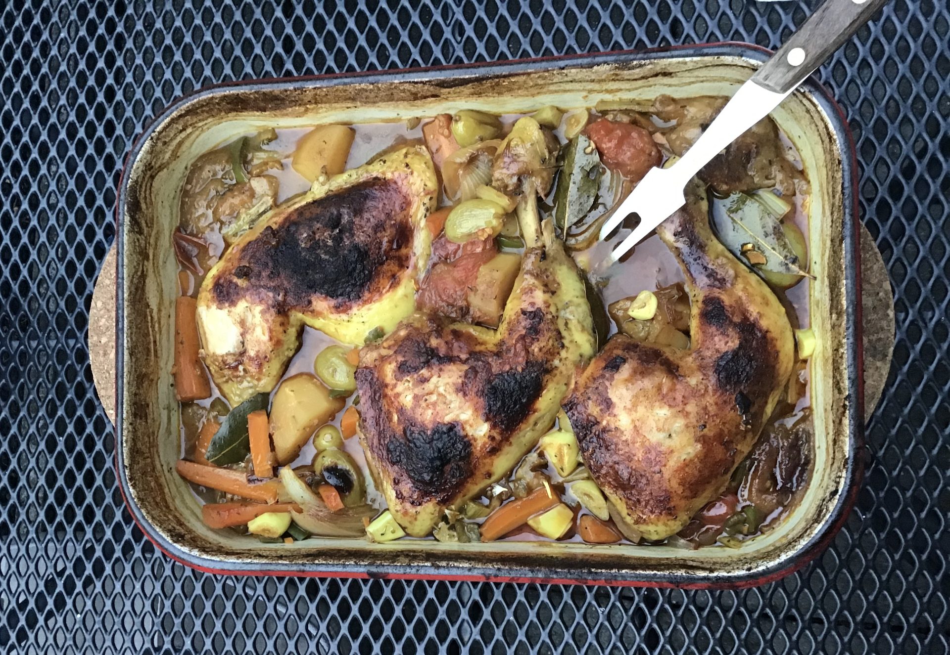 Huhn mit gegartem Gemüse